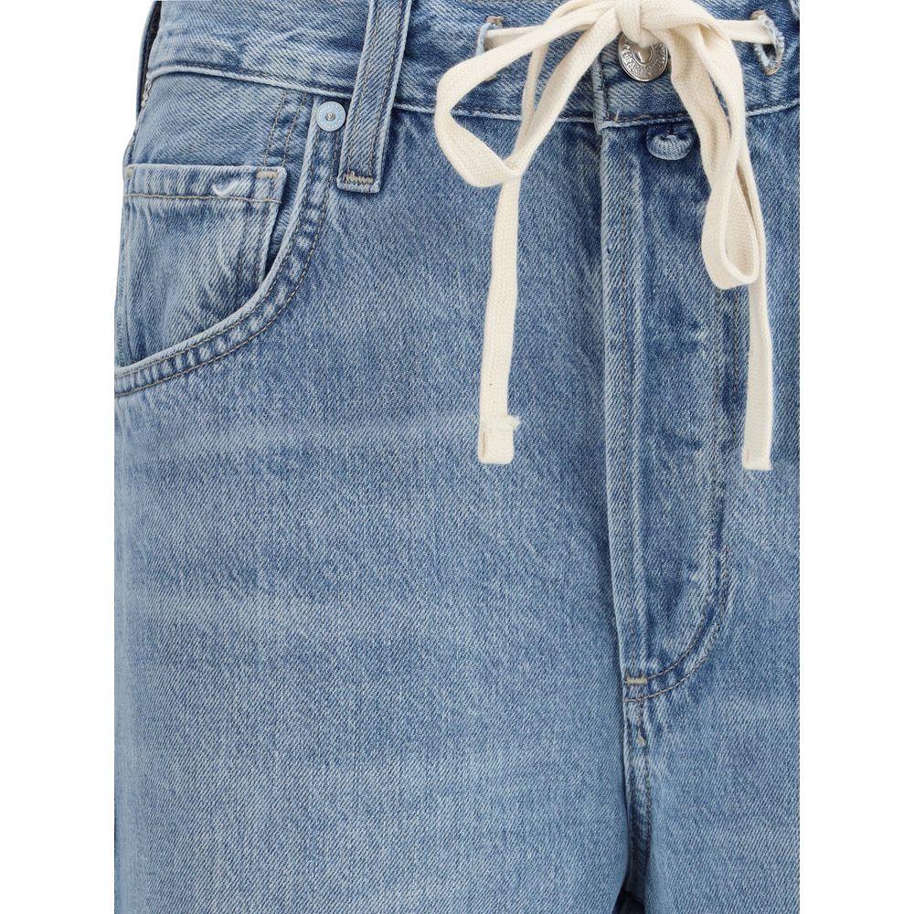 Light Blue Cotton High-Waisted Jean - ventzia