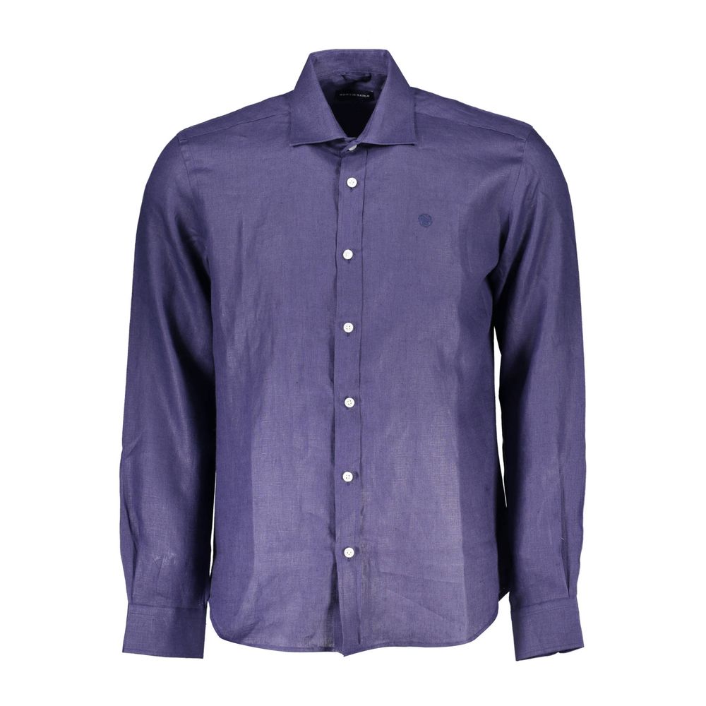 Blu Linen Men Shirt - ventzia
