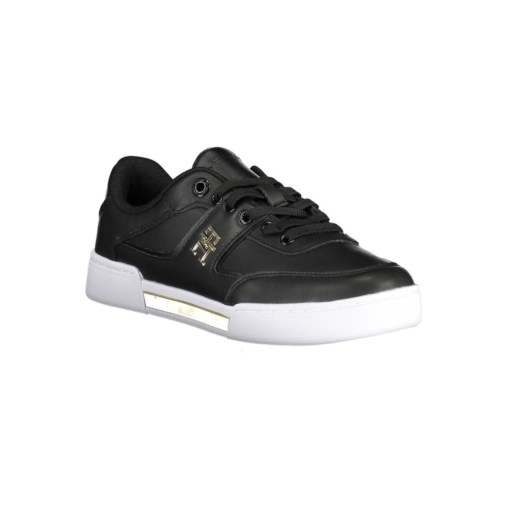 Black Leather Women Sneaker - ventzia