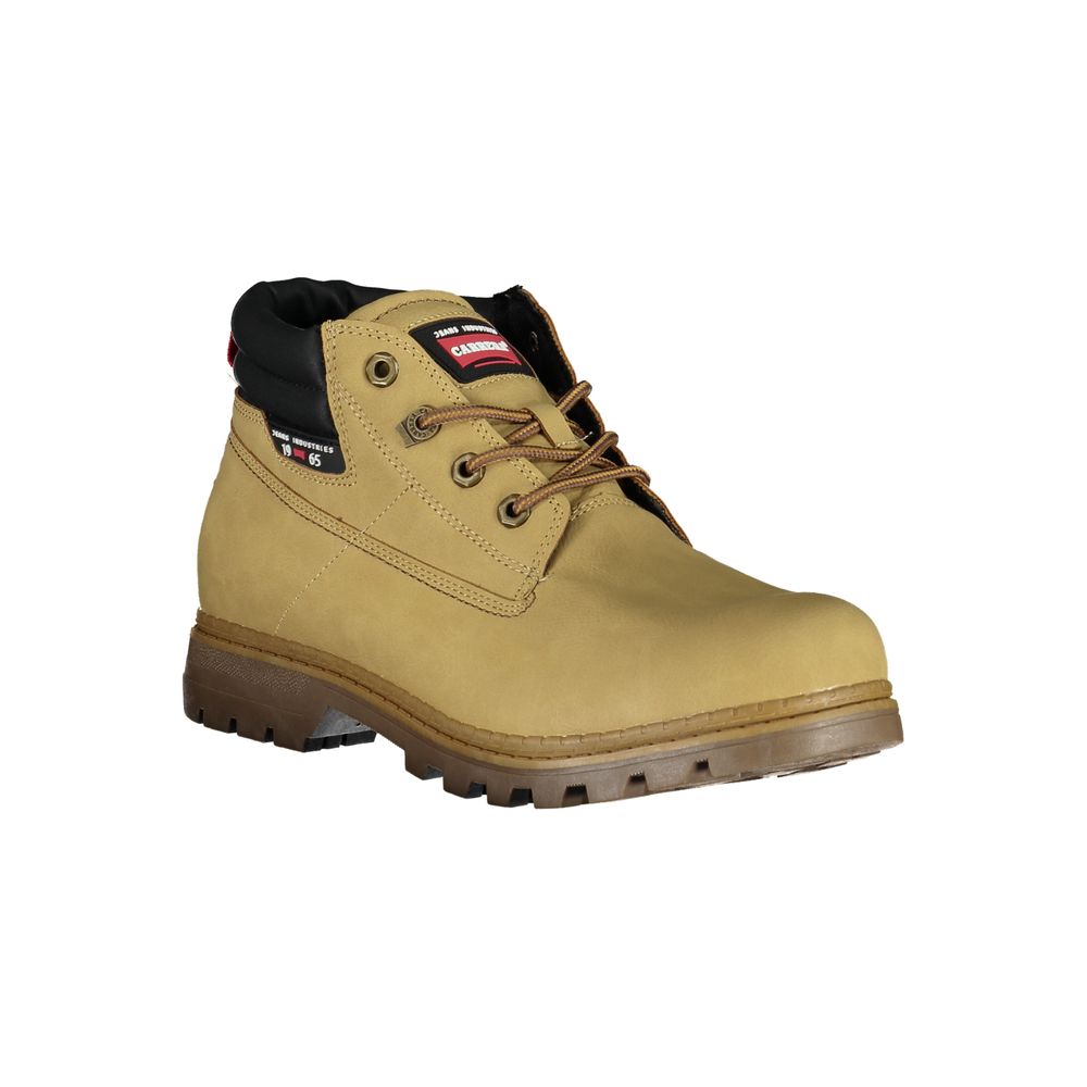 Beige Polyurethane Men Ankle Boot - ventzia