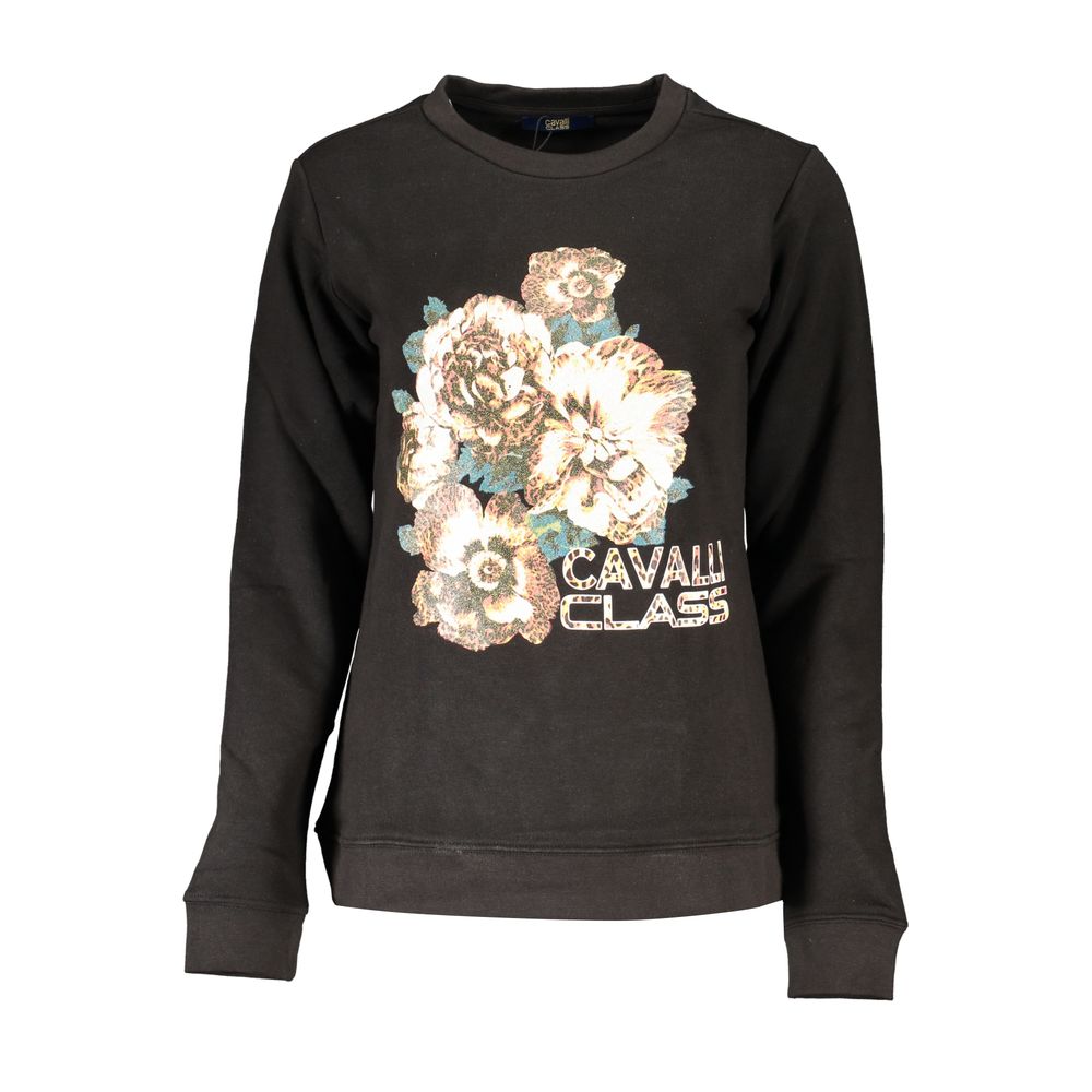 Black Cotton Women Sweatshirt - ventzia