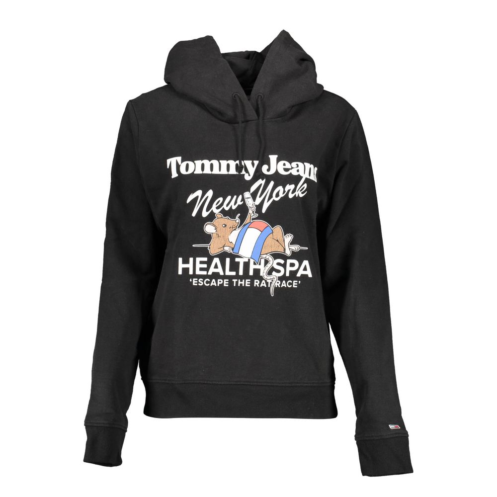 Black Cotton Women's Hoodie - ventzia