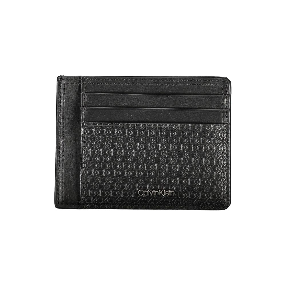 Sleek Black Leather Coin Purse with Card Holder - ventzia