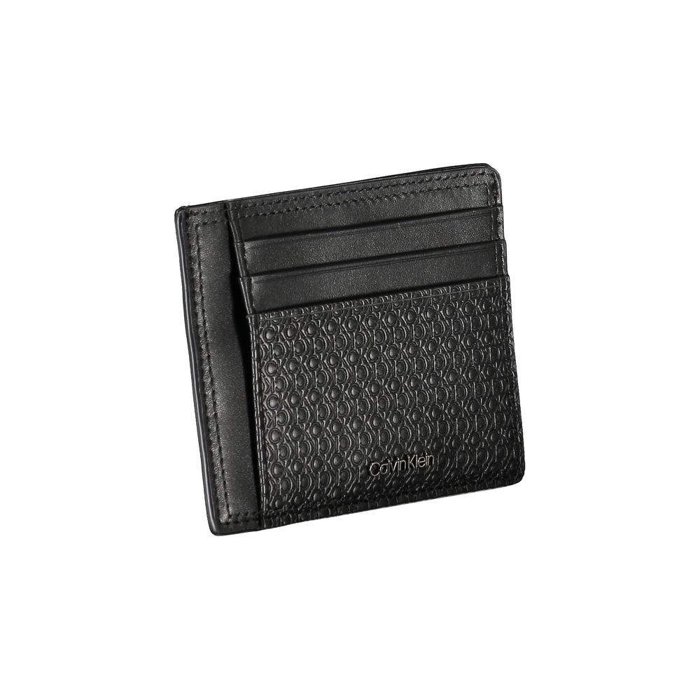 Sleek Black Leather Coin Purse with Card Holder - ventzia