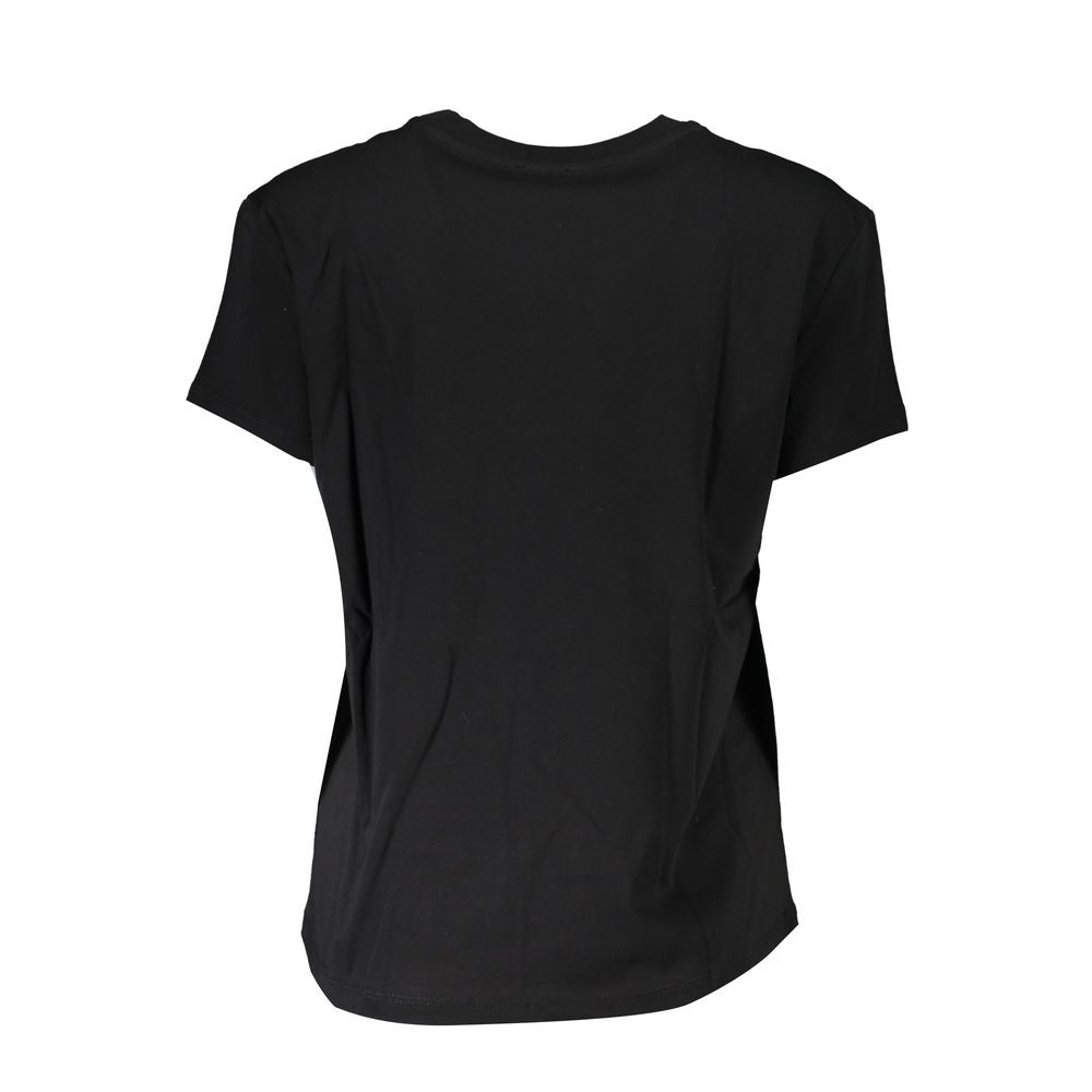 Black Cotton Women T-Shirt - ventzia
