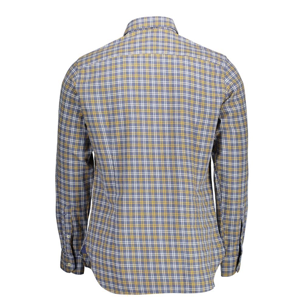 Blue Cotton Men Shirt - ventzia