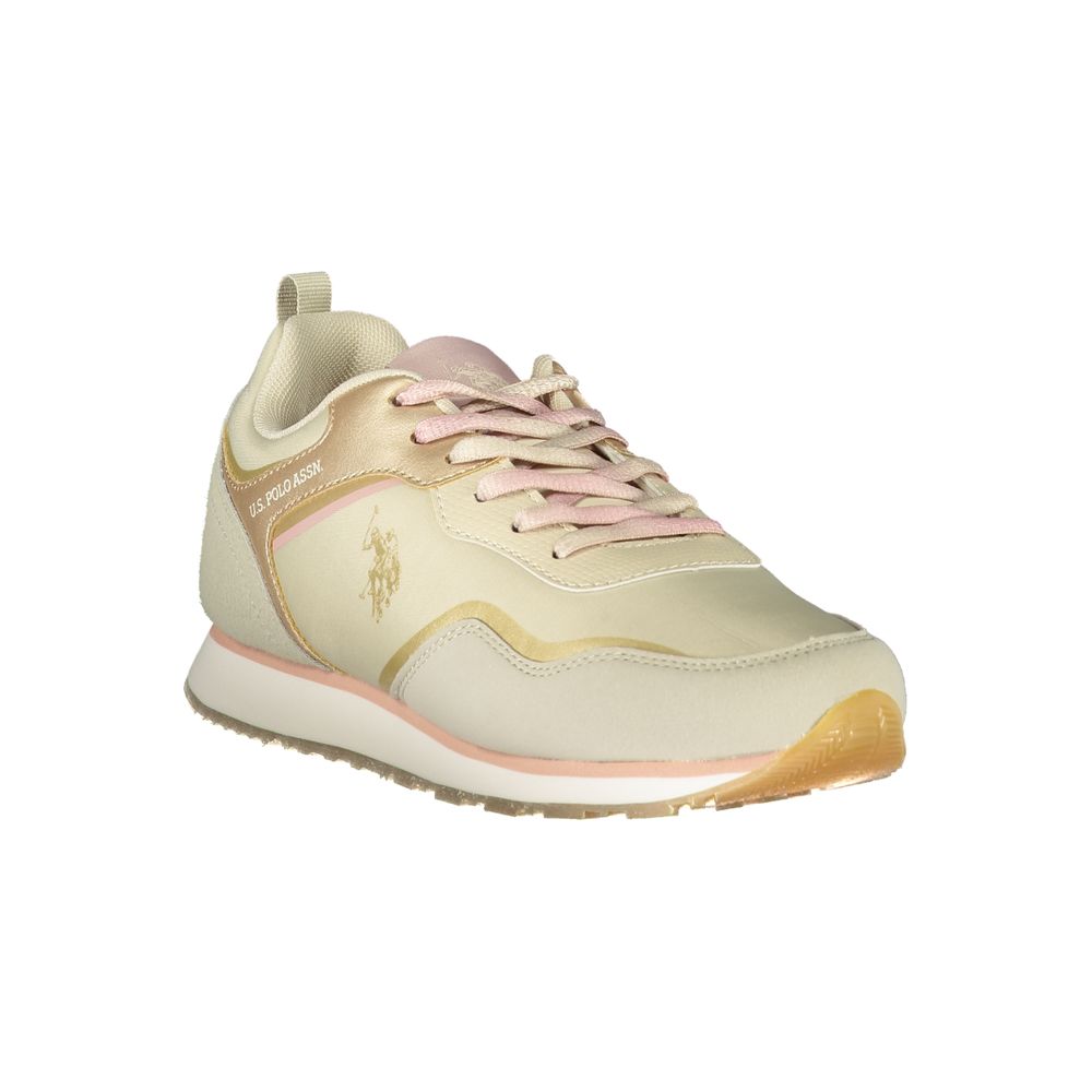 Beige Polyurethane Women Sneaker - ventzia