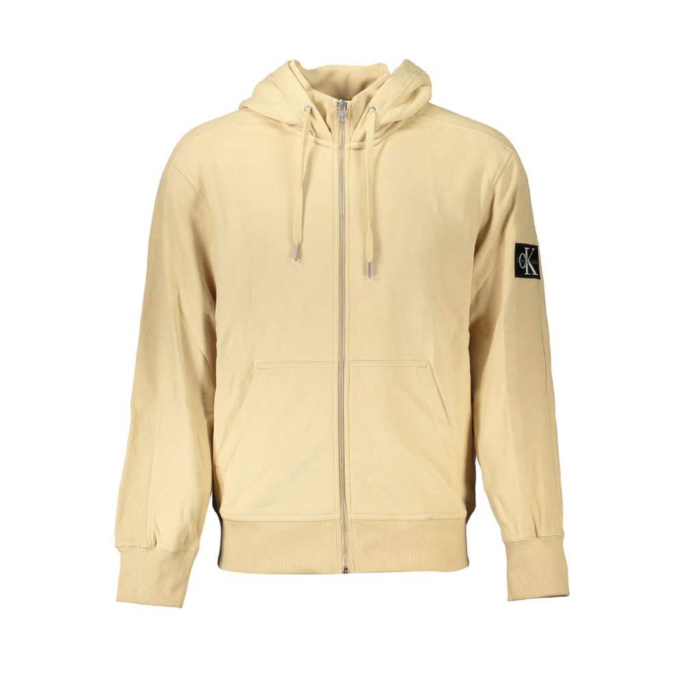 Beige Cotton Men Sweater - ventzia