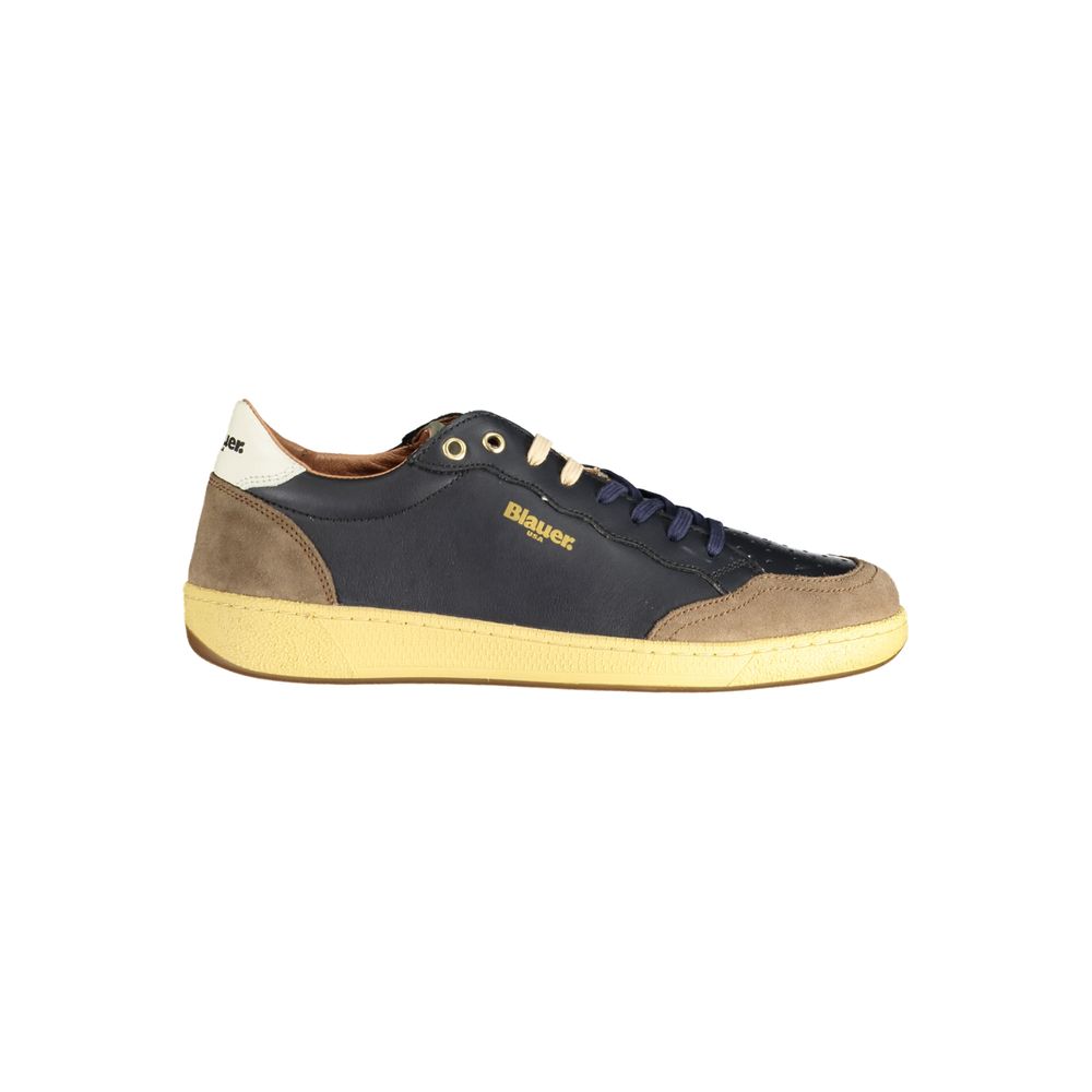 Marrone Leather Men Sneaker - ventzia