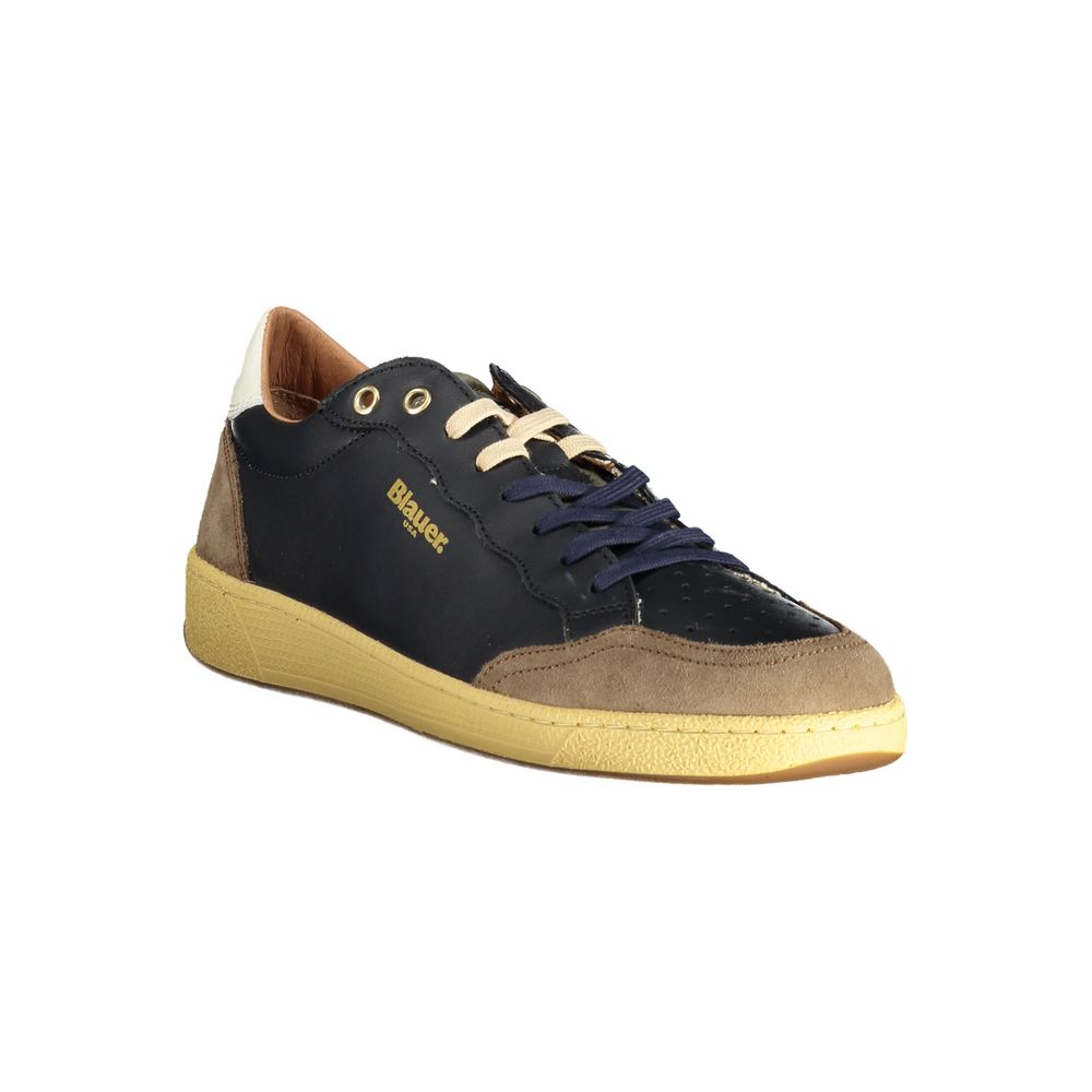 Marrone Leather Men Sneaker - ventzia