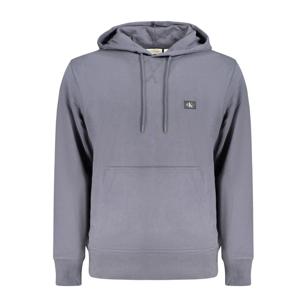 Blue Cotton Men's Hooded Sweatshirt - ventzia