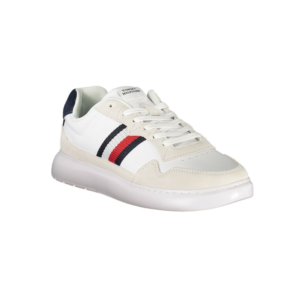White Polyurethane Men Sneaker - ventzia