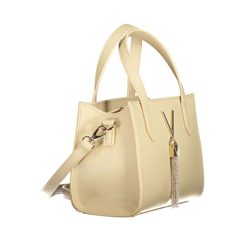 Beige Polyurethane Women Handbag - ventzia