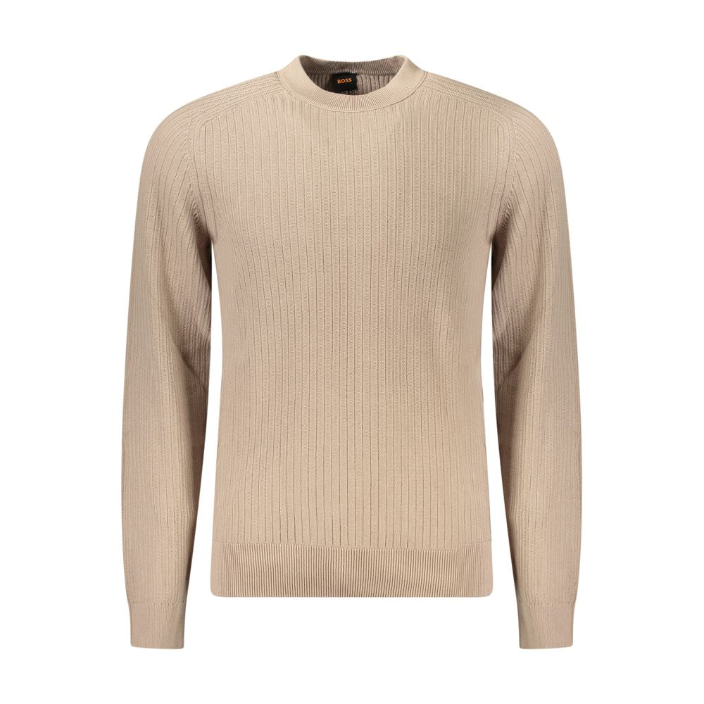 Beige Cotton Men Sweater - ventzia