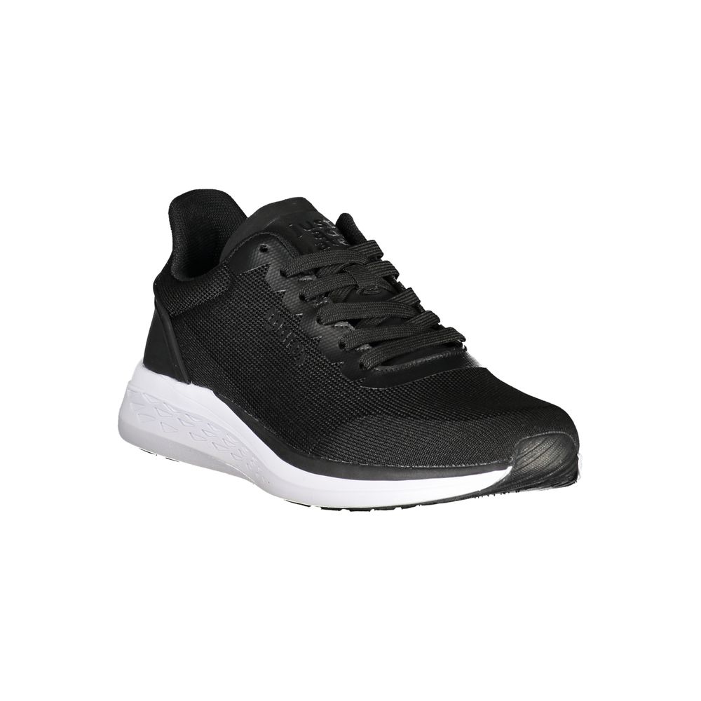 Black Polyester Men Sneaker
