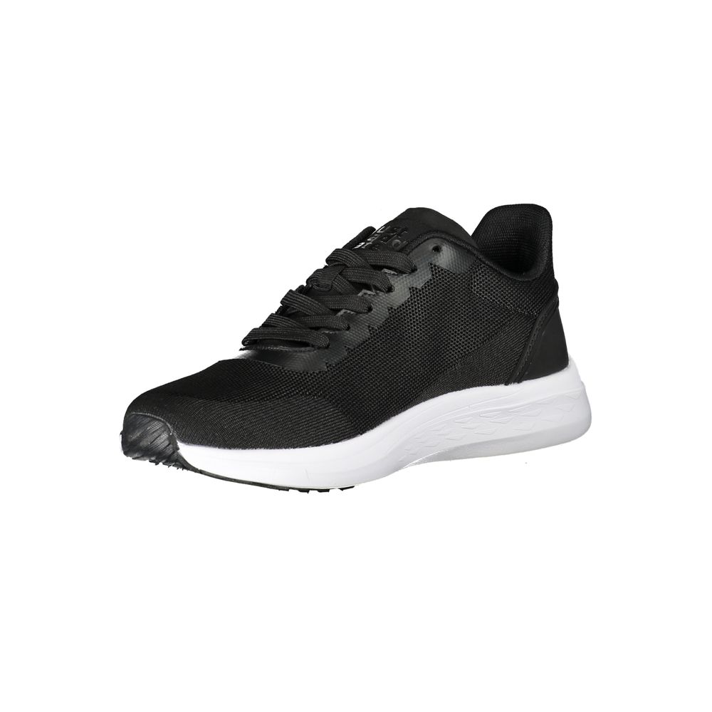 Black Polyester Men Sneaker - ventzia
