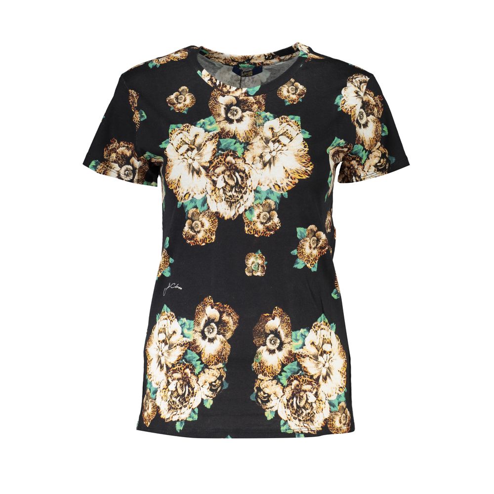 Black Cotton Women's T-Shirt - ventzia