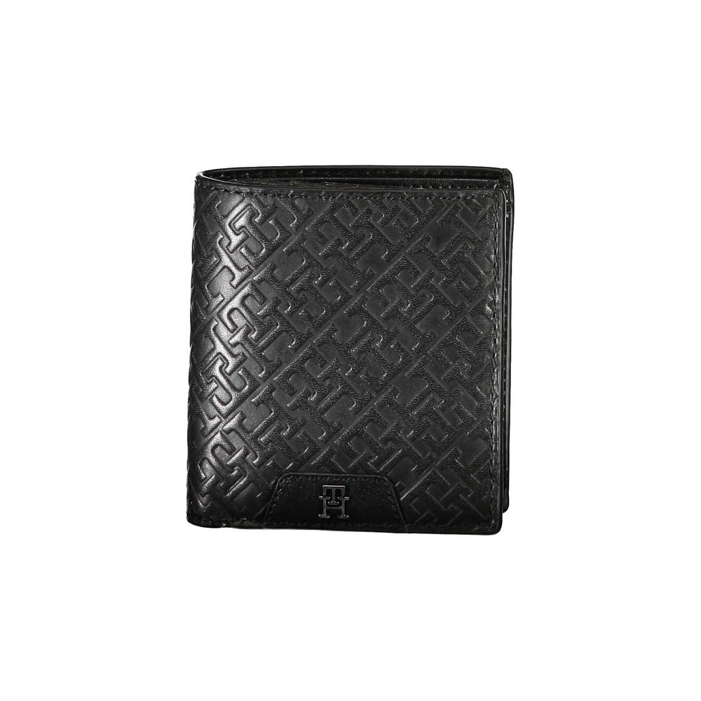 Sleek Black Leather Dual-Compartment Wallet - ventzia