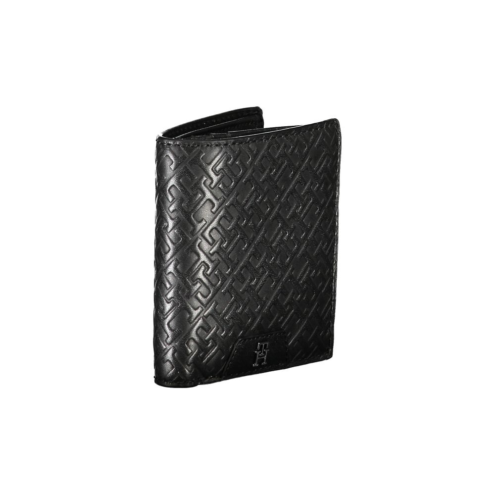 Sleek Black Leather Dual-Compartment Wallet - ventzia