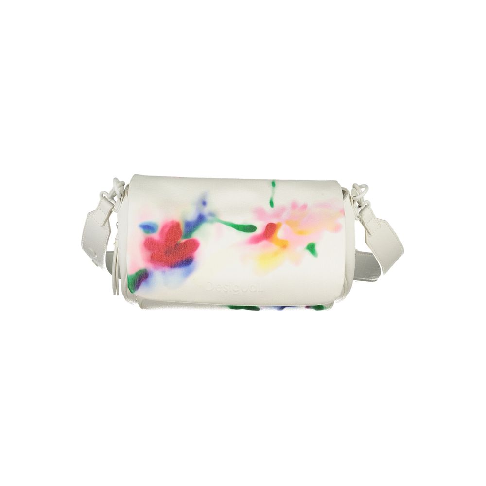 Bianco Polyurethane Women's Shoulder Bag - ventzia