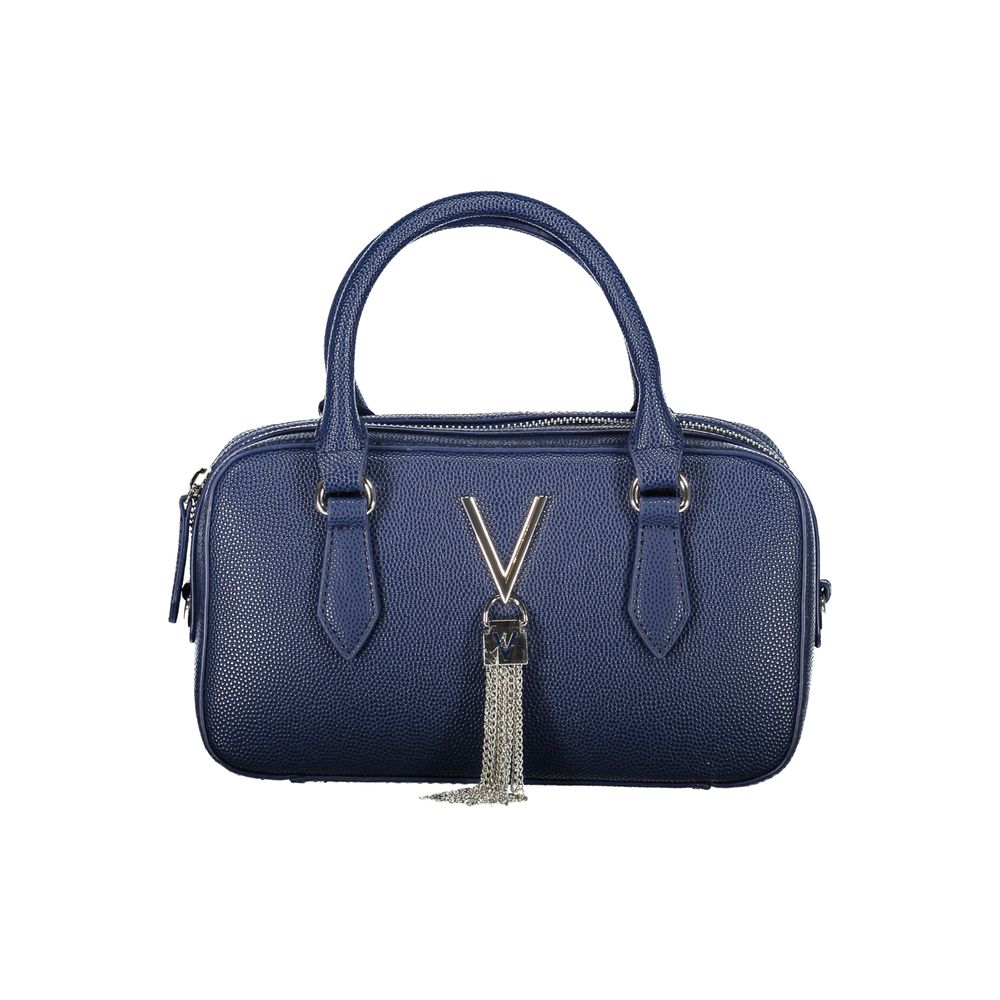 Blue Polyurethane Women Handbag - ventzia