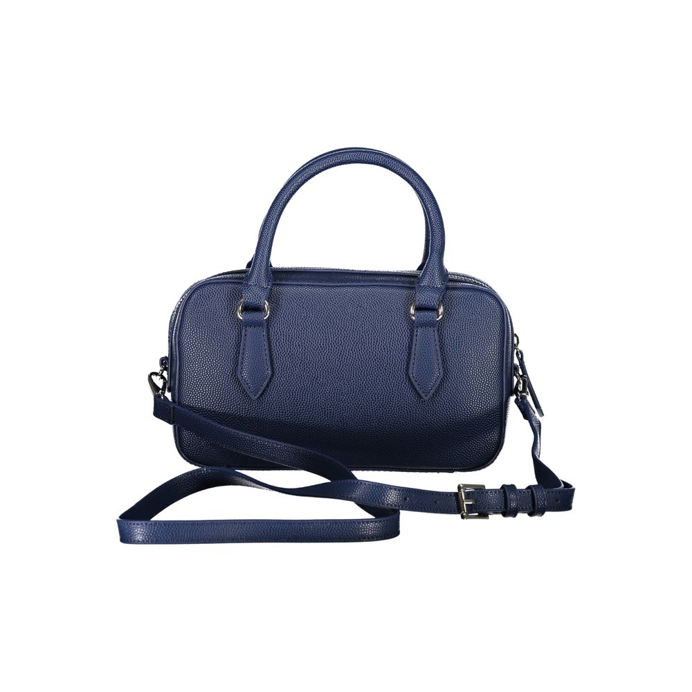 Blue Polyurethane Women Handbag - ventzia