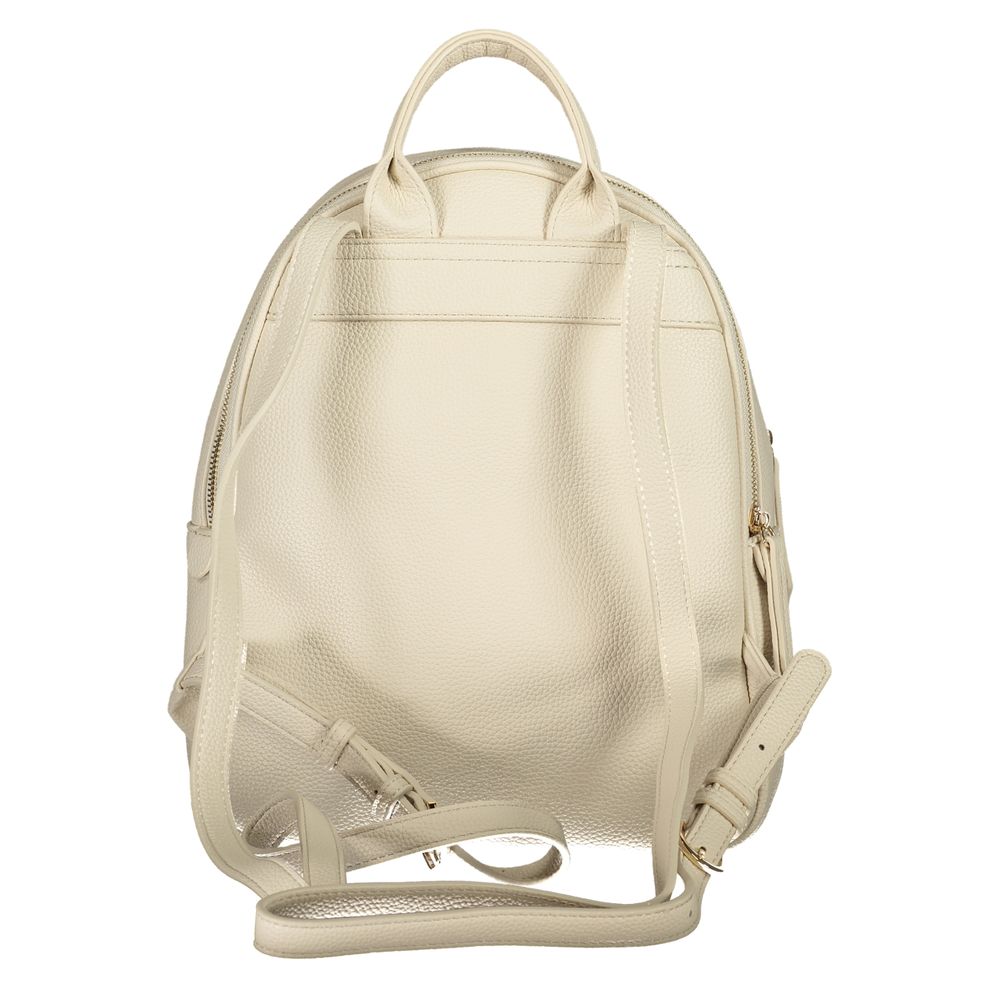 Beige Polyurethane Women Backpack - ventzia