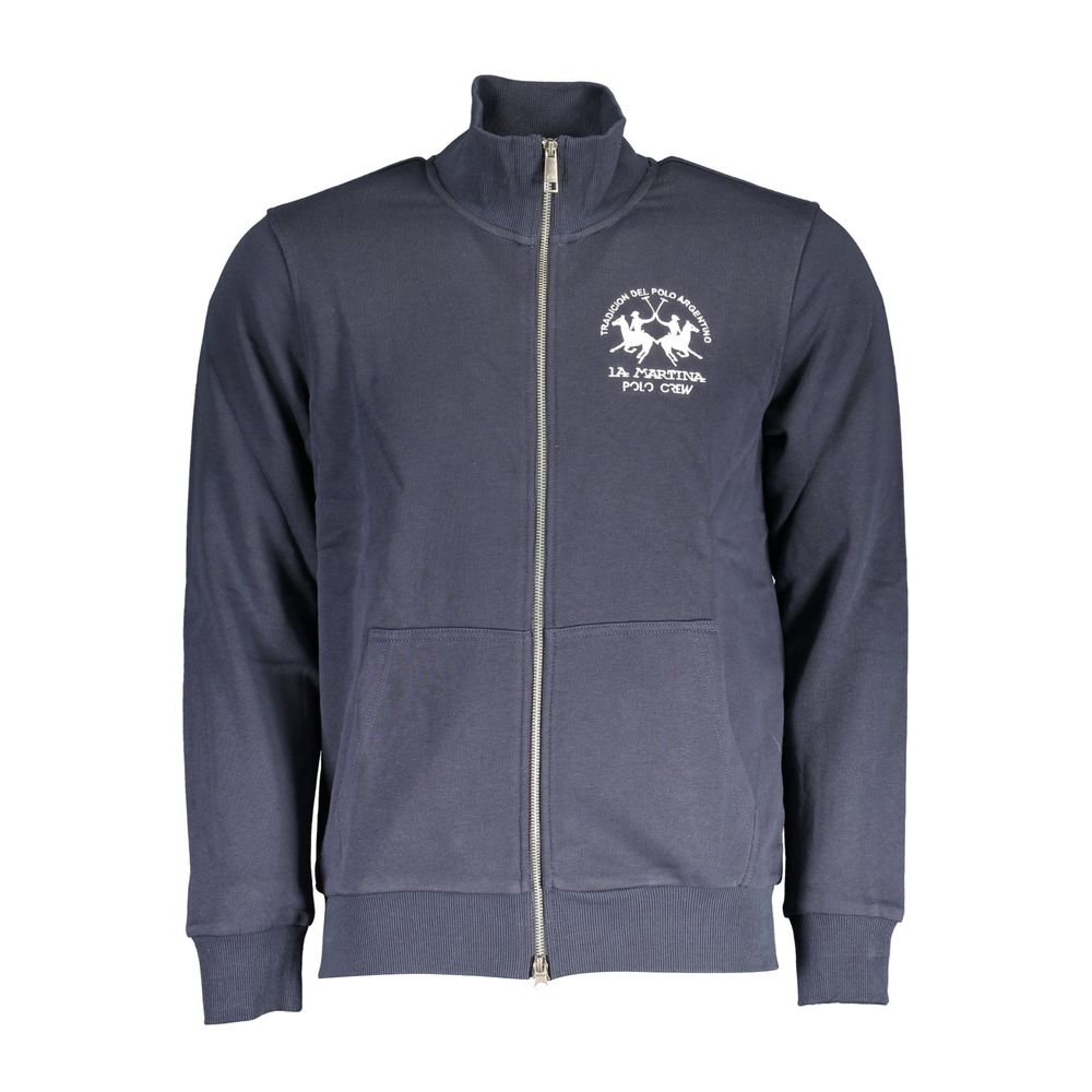 Blue Cotton Men Sweater - ventzia