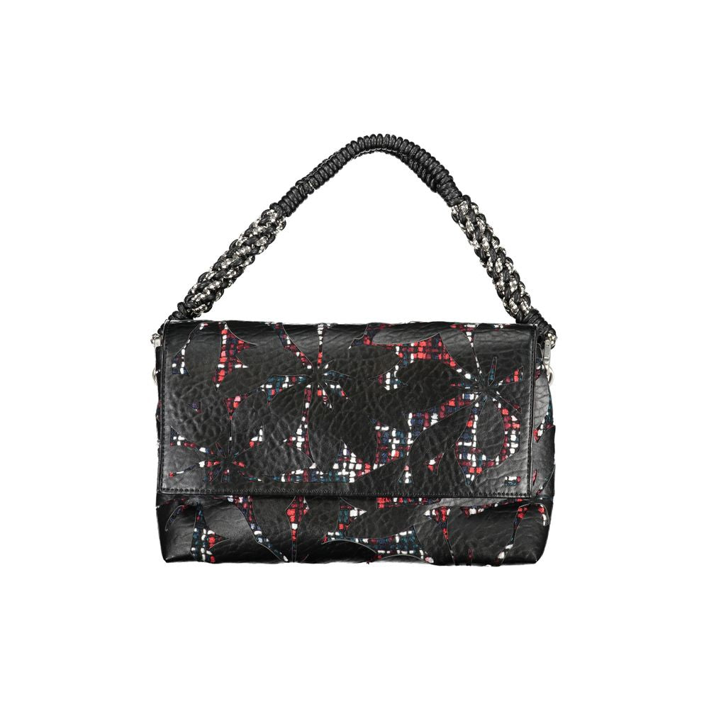 Black Polyurethane Women Handbag - ventzia