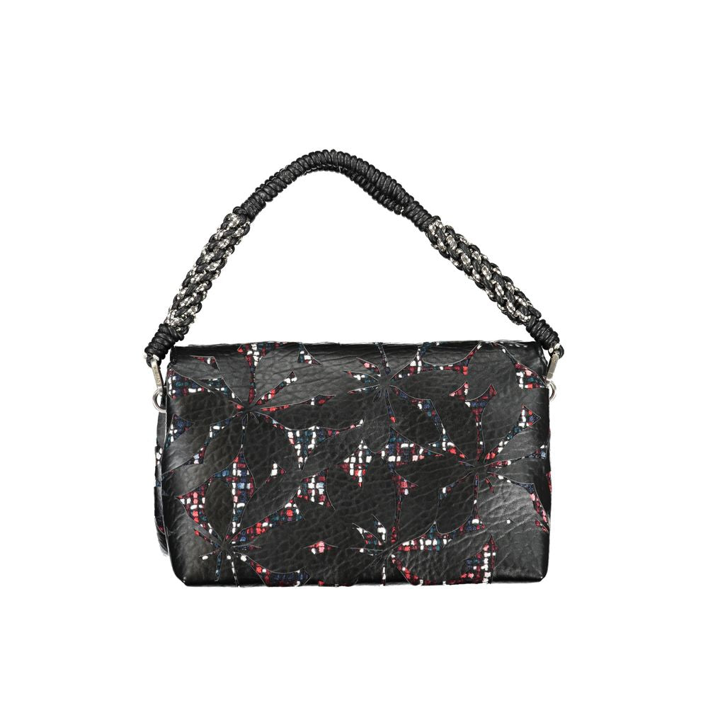 Black Polyurethane Women Handbag - ventzia