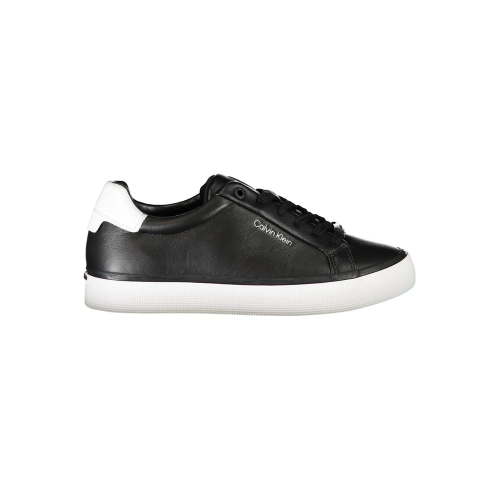 Black Leather Women Sneaker - ventzia