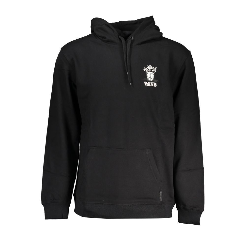 Black Cotton Men's Hooded Sweatshirt - ventzia