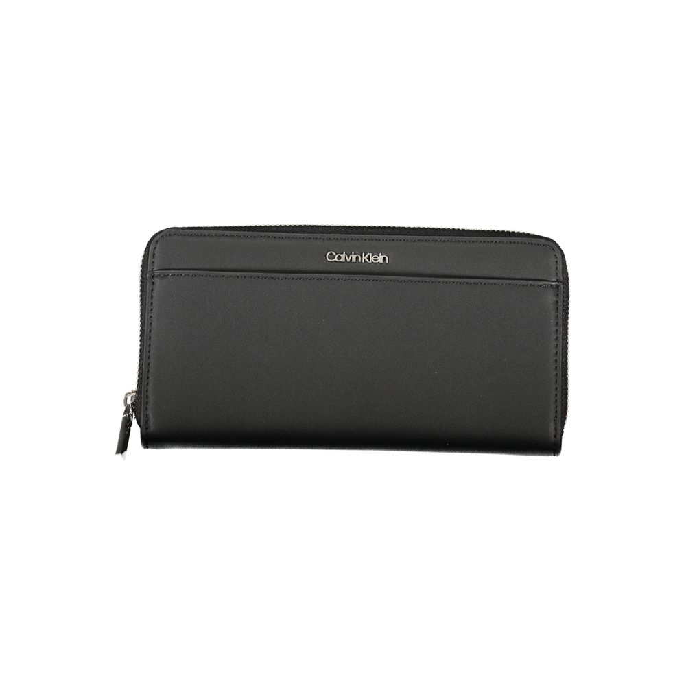 Black Polyester Women Wallet - ventzia
