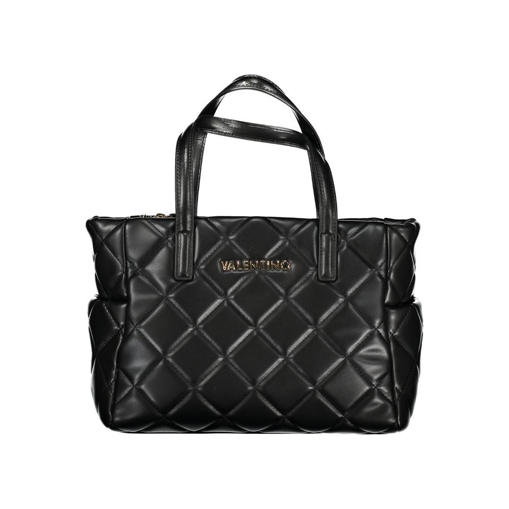 Black Polyurethane Women's Handbag - ventzia