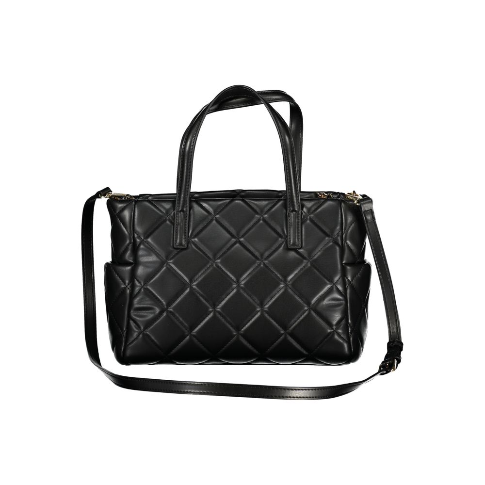 Black Polyurethane Women's Handbag - ventzia