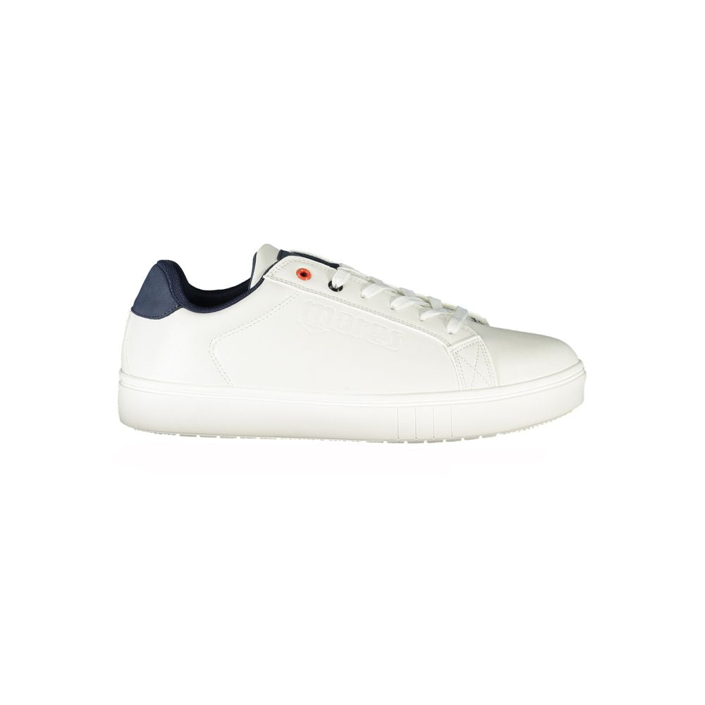 White Polyurethane Men Sneaker - ventzia