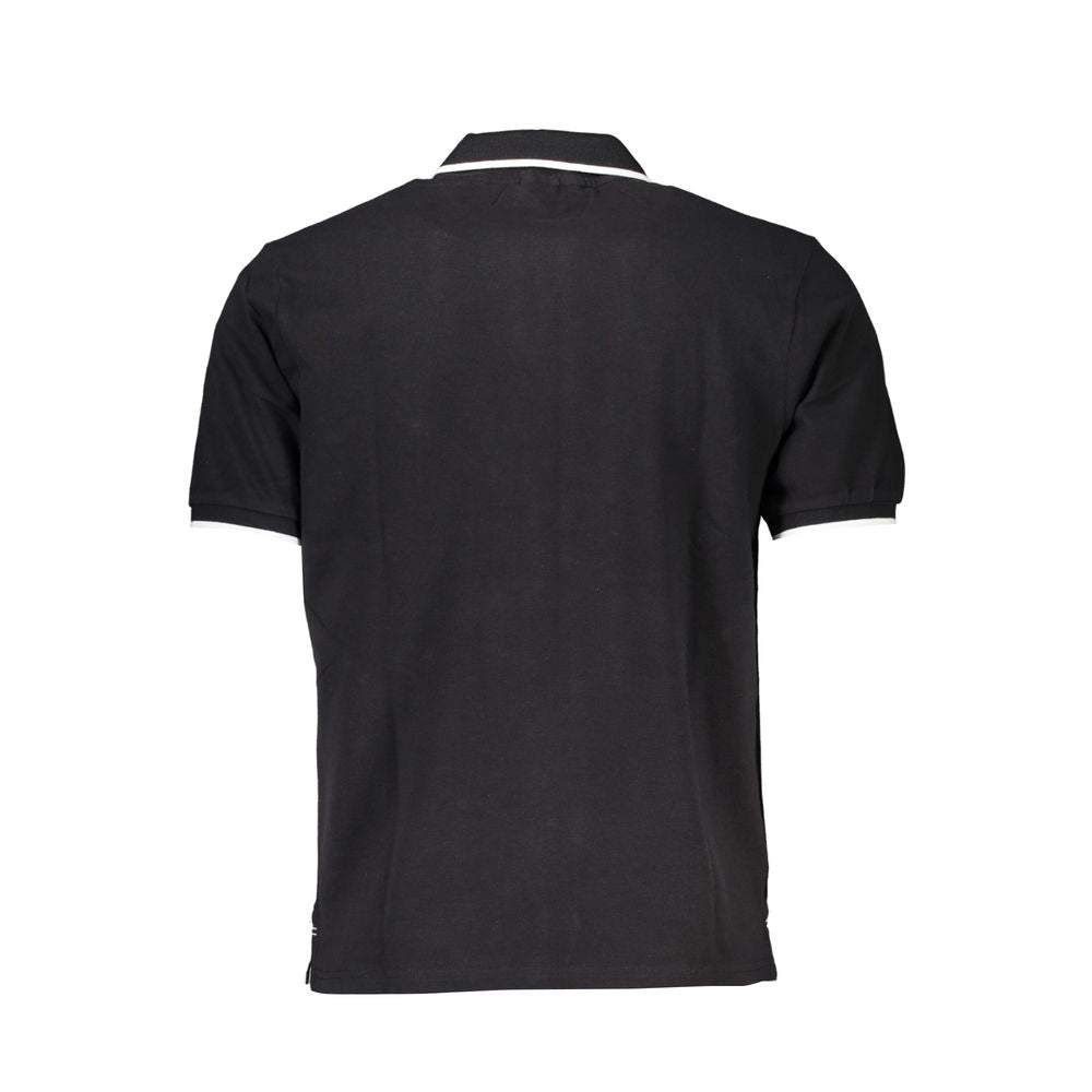Black Cotton Men Polo Shirt - ventzia