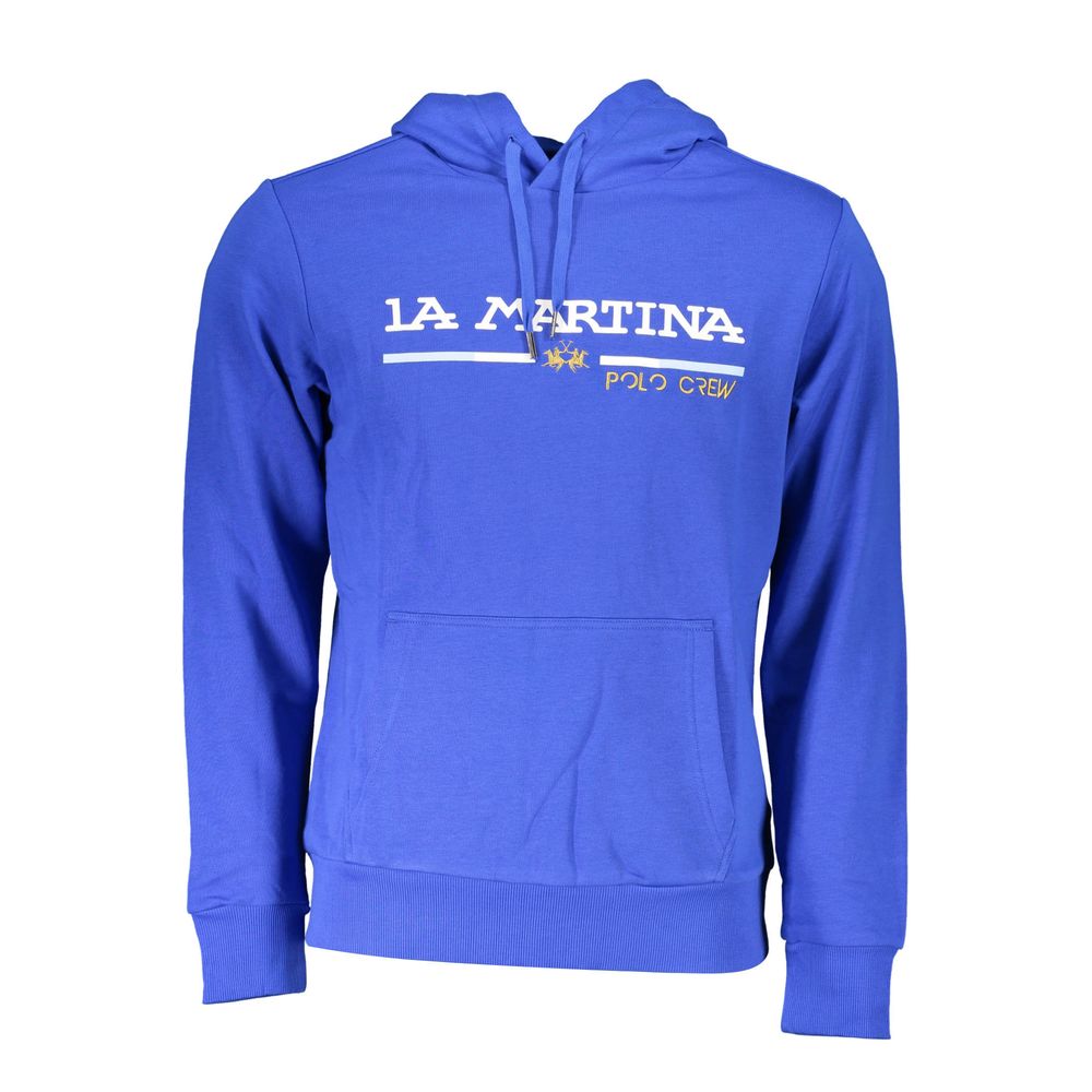 Blue Cotton Men's Hooded Sweatshirt - ventzia