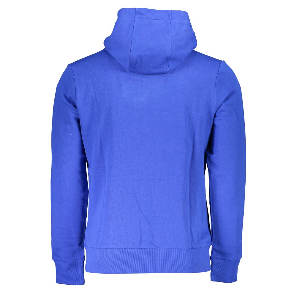 Blue Cotton Men's Hooded Sweatshirt - ventzia