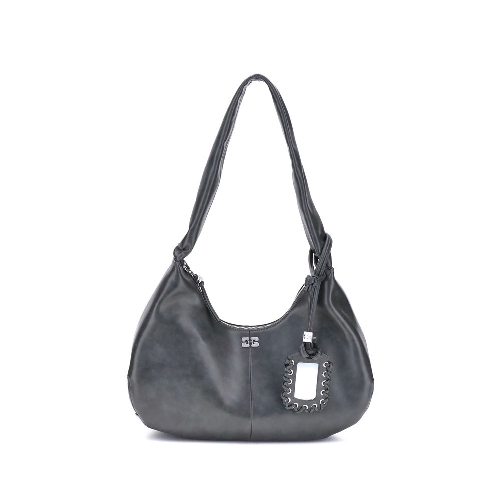 Black Lyocell Shoulder Bag - ventzia