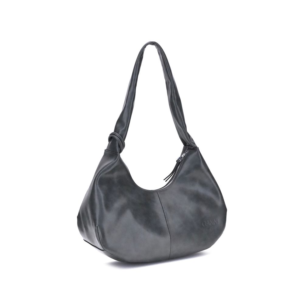 Black Lyocell Shoulder Bag - ventzia