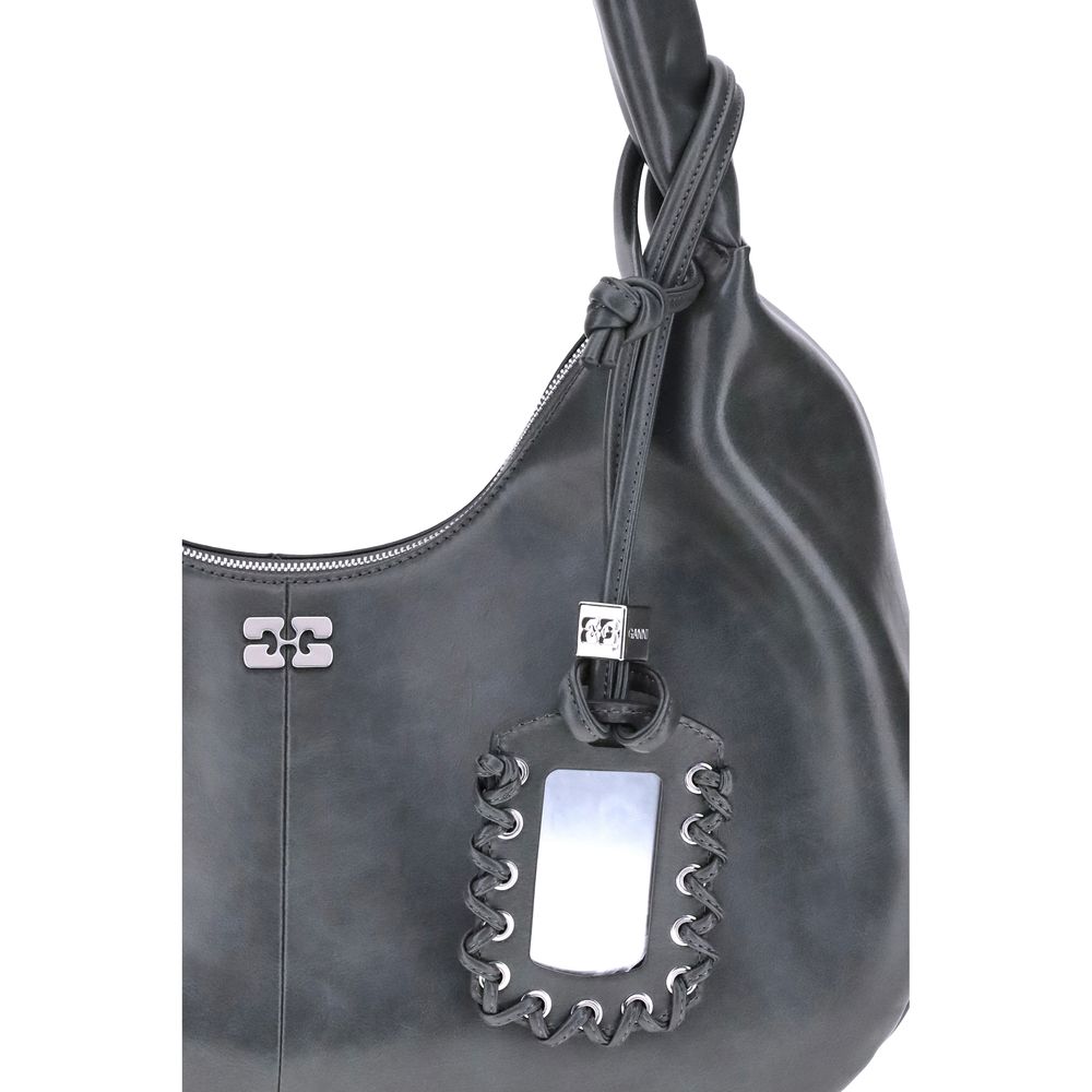 Black Lyocell Shoulder Bag - ventzia