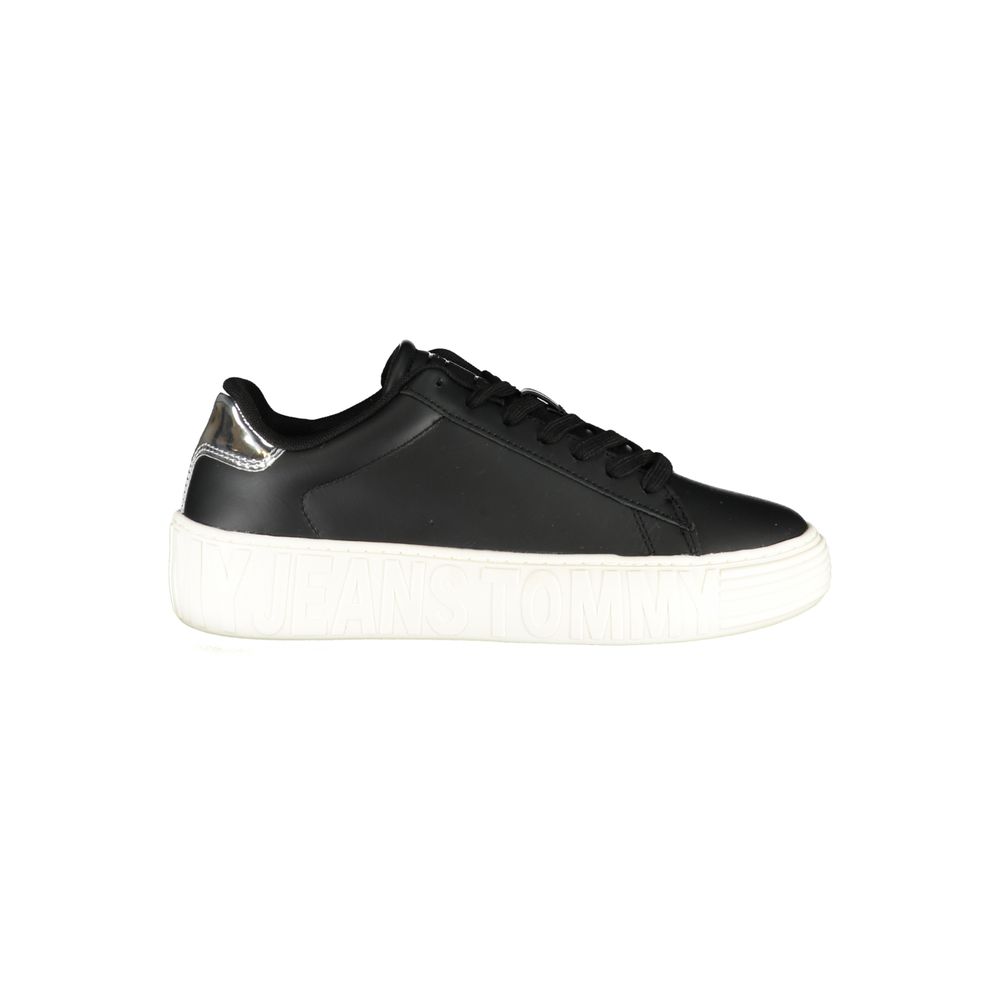 Black Leather Women Sneaker - ventzia