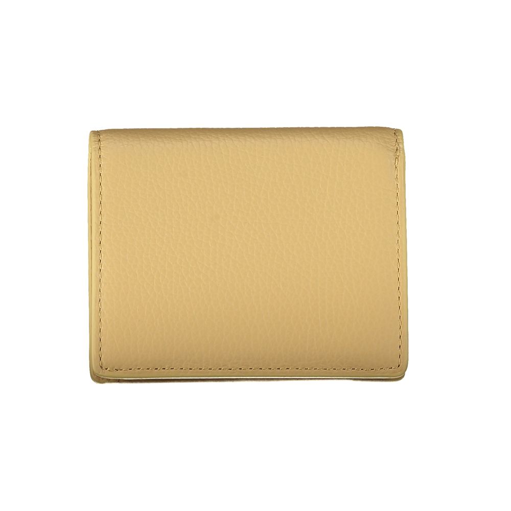 Beige Leather Women Wallet - ventzia