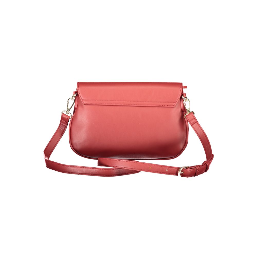 Rosso Polyurethane Women Handbag - ventzia