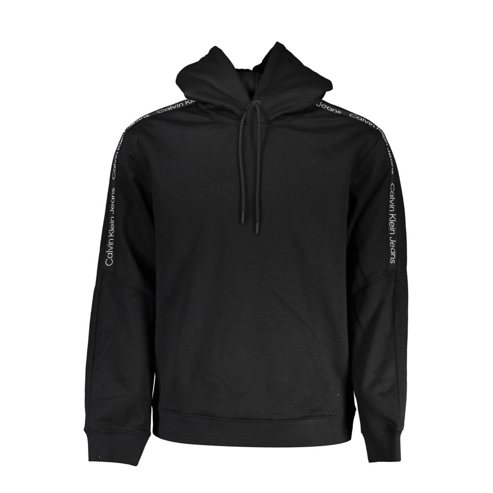 Sleek Fleece Hooded Sweatshirt in Black - ventzia