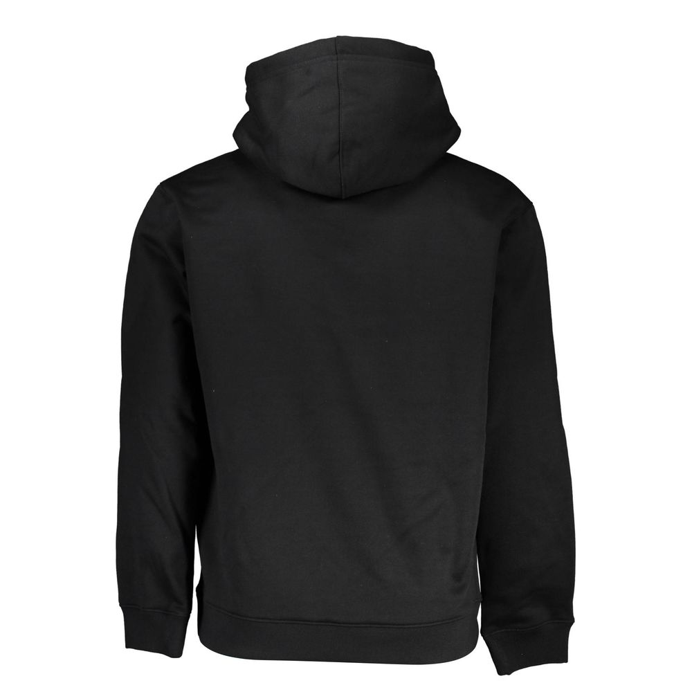 Sleek Fleece Hooded Sweatshirt in Black - ventzia
