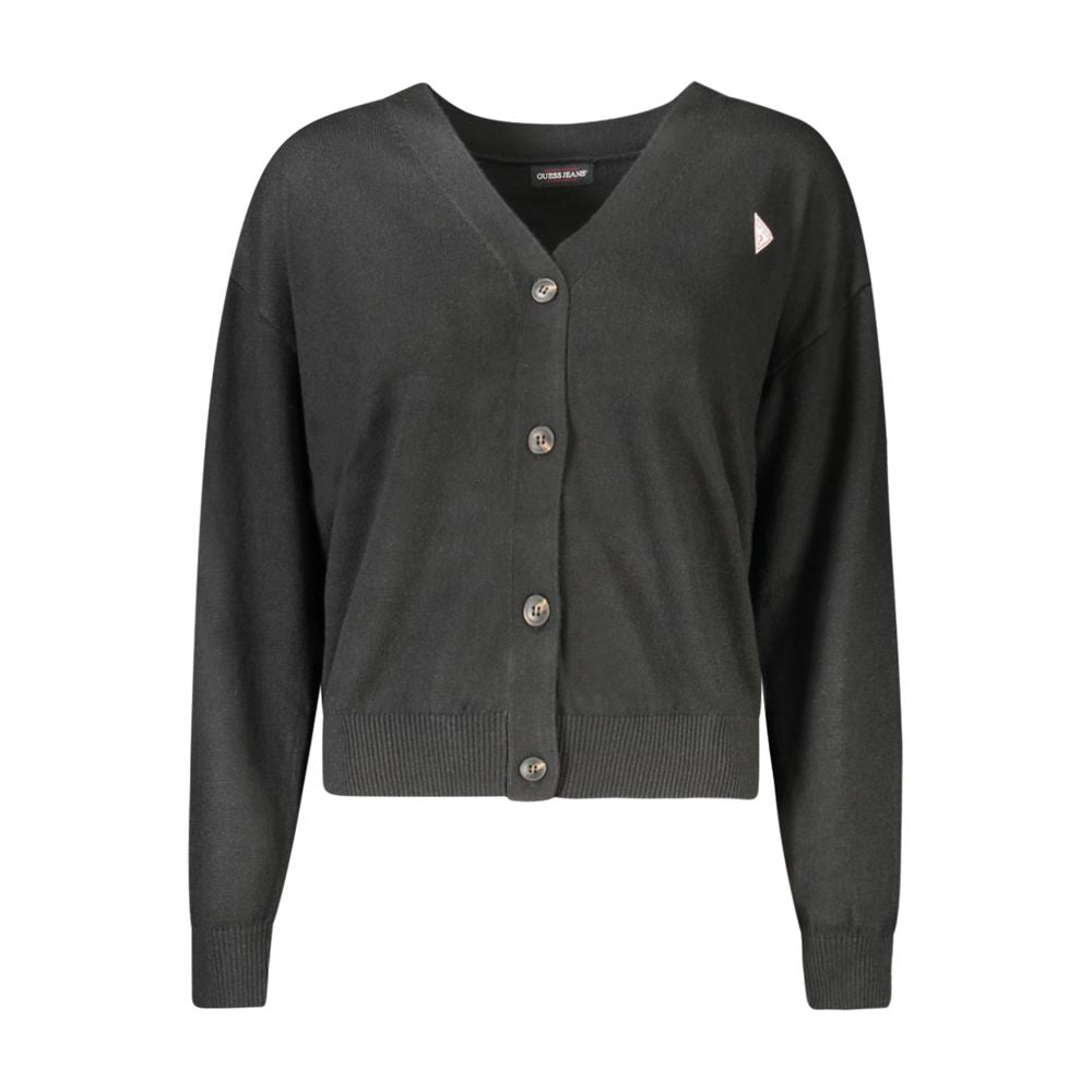 Black Polyester Women's Cardigan - ventzia