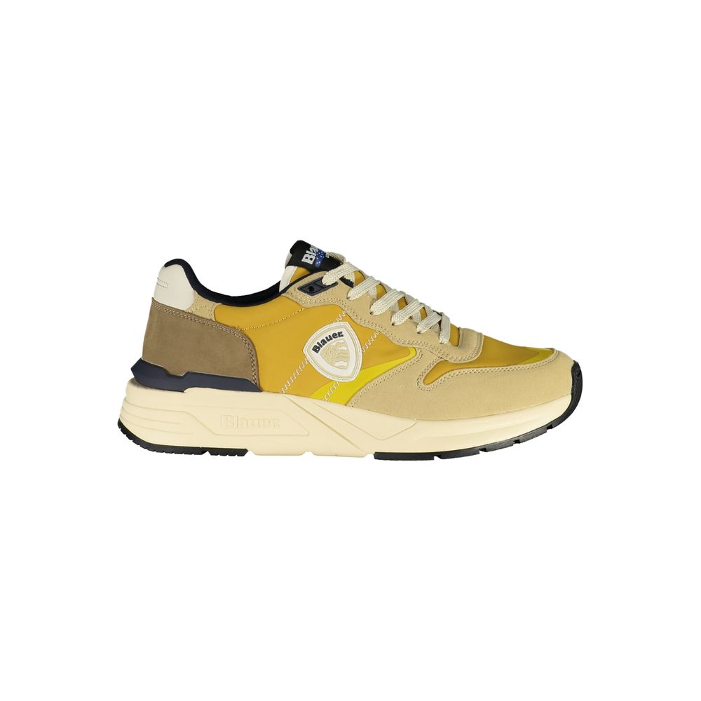 Beige Polyurethane Men Sneaker - ventzia