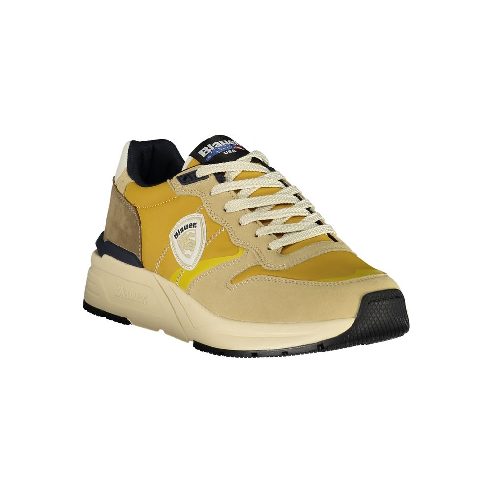 Beige Polyurethane Men Sneaker - ventzia